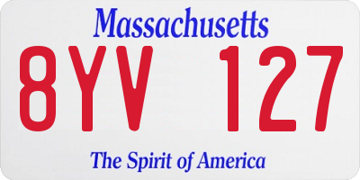 MA license plate 8YV127