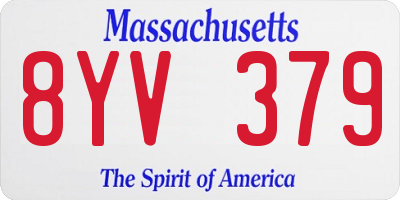 MA license plate 8YV379