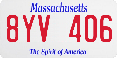 MA license plate 8YV406