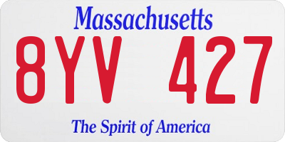 MA license plate 8YV427