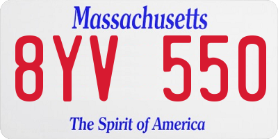 MA license plate 8YV550