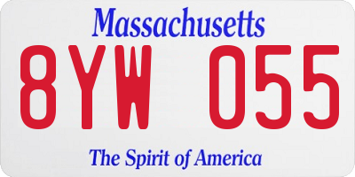 MA license plate 8YW055