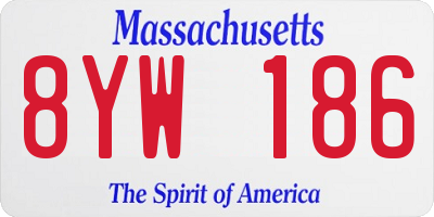 MA license plate 8YW186