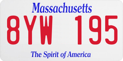 MA license plate 8YW195