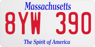 MA license plate 8YW390