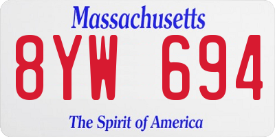 MA license plate 8YW694