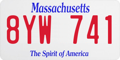 MA license plate 8YW741