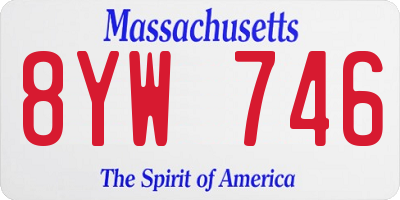 MA license plate 8YW746