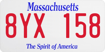 MA license plate 8YX158