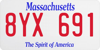 MA license plate 8YX691