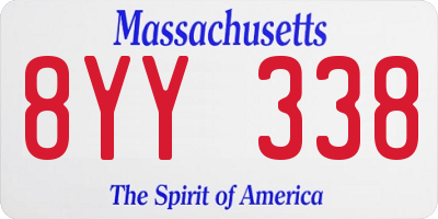 MA license plate 8YY338