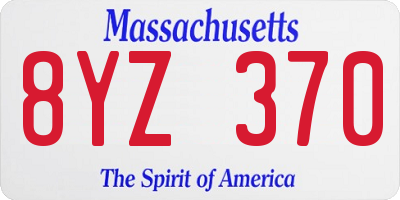 MA license plate 8YZ370