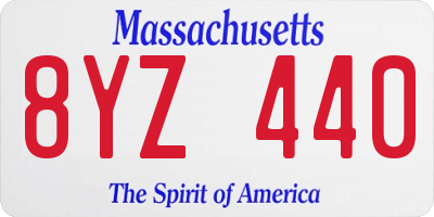MA license plate 8YZ440