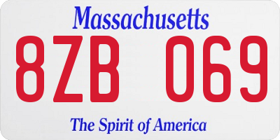 MA license plate 8ZB069