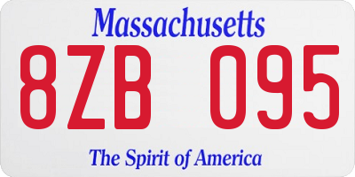 MA license plate 8ZB095