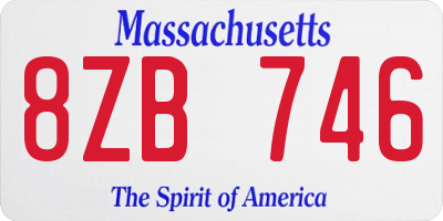 MA license plate 8ZB746