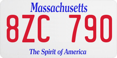MA license plate 8ZC790