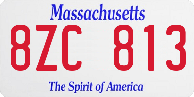 MA license plate 8ZC813