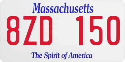 MA license plate 8ZD150