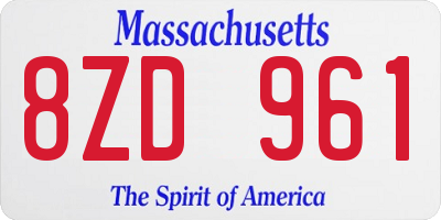 MA license plate 8ZD961