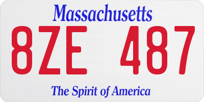 MA license plate 8ZE487