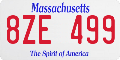 MA license plate 8ZE499