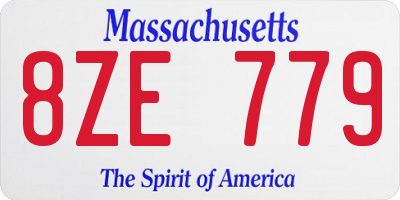 MA license plate 8ZE779