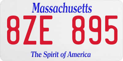 MA license plate 8ZE895
