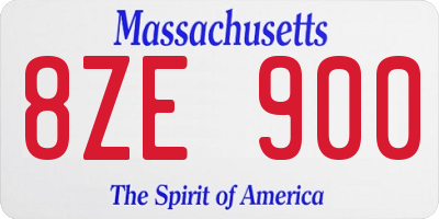 MA license plate 8ZE900
