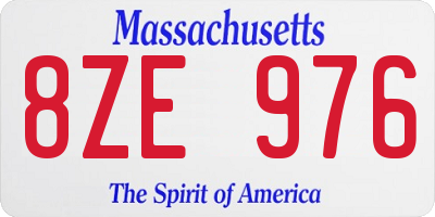 MA license plate 8ZE976