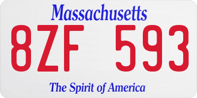 MA license plate 8ZF593