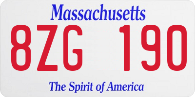 MA license plate 8ZG190