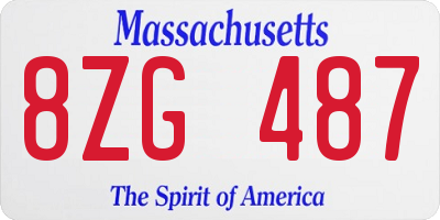 MA license plate 8ZG487