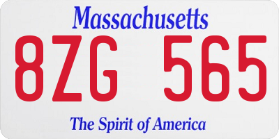 MA license plate 8ZG565
