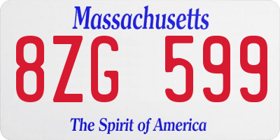 MA license plate 8ZG599