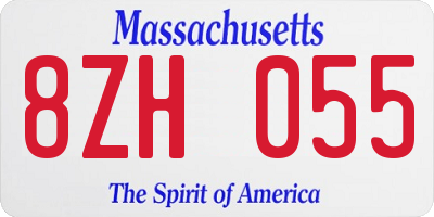 MA license plate 8ZH055