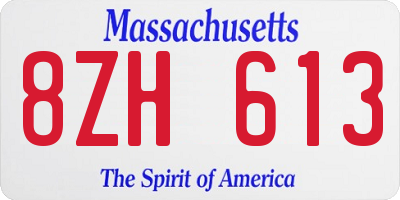 MA license plate 8ZH613