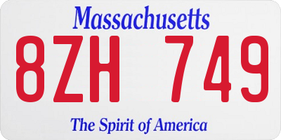 MA license plate 8ZH749