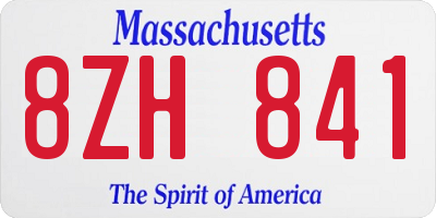 MA license plate 8ZH841