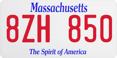 MA license plate 8ZH850