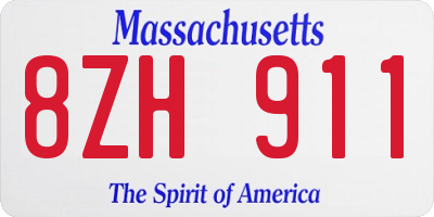 MA license plate 8ZH911