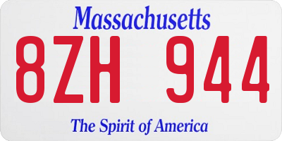 MA license plate 8ZH944