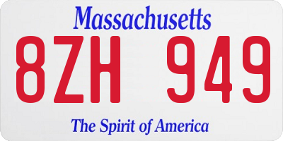 MA license plate 8ZH949