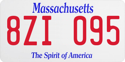MA license plate 8ZI095