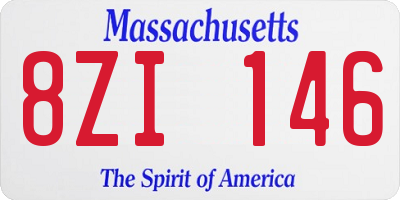 MA license plate 8ZI146