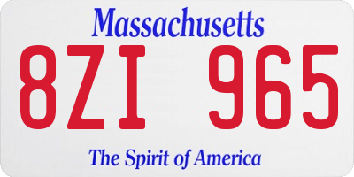 MA license plate 8ZI965