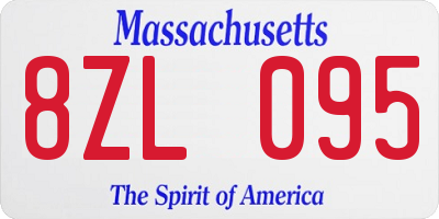 MA license plate 8ZL095