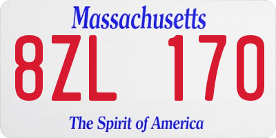 MA license plate 8ZL170