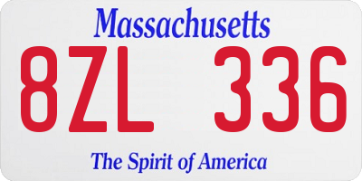 MA license plate 8ZL336