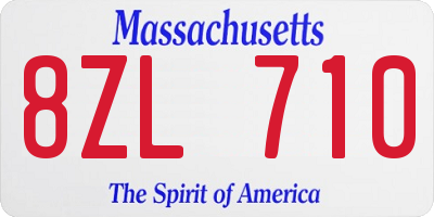 MA license plate 8ZL710